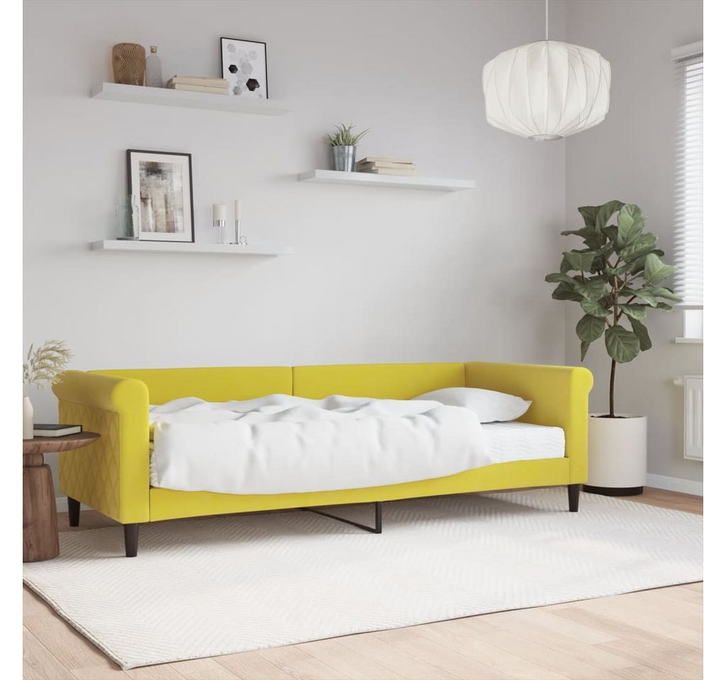 vidaXL Gästebett Gästebett Tagesbett mit Matratze Gelb 80x200 cm Samt Bett günstig online kaufen