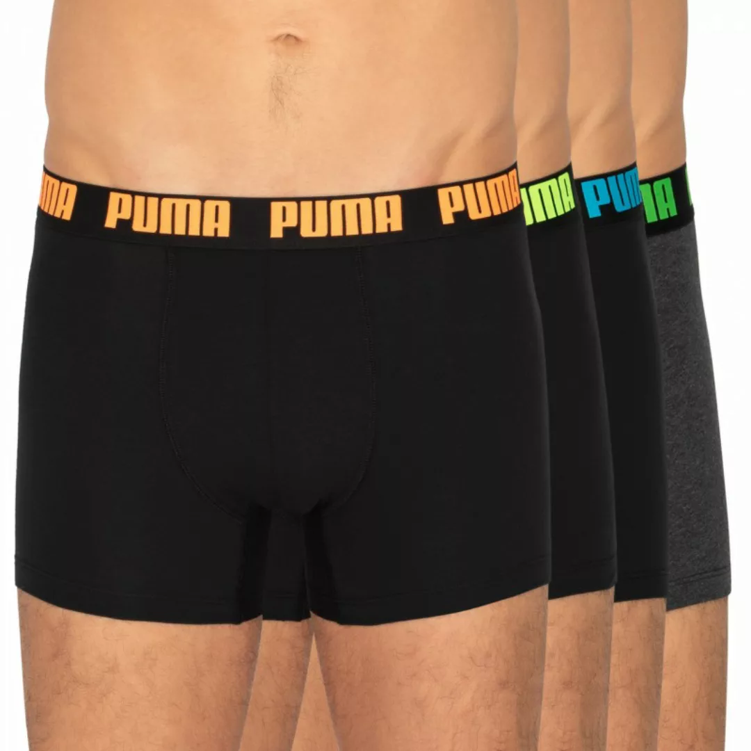 Puma 4-er Set Boxer Briefs Schwarz & Grau mit verschiedenfarbigem Webbund günstig online kaufen