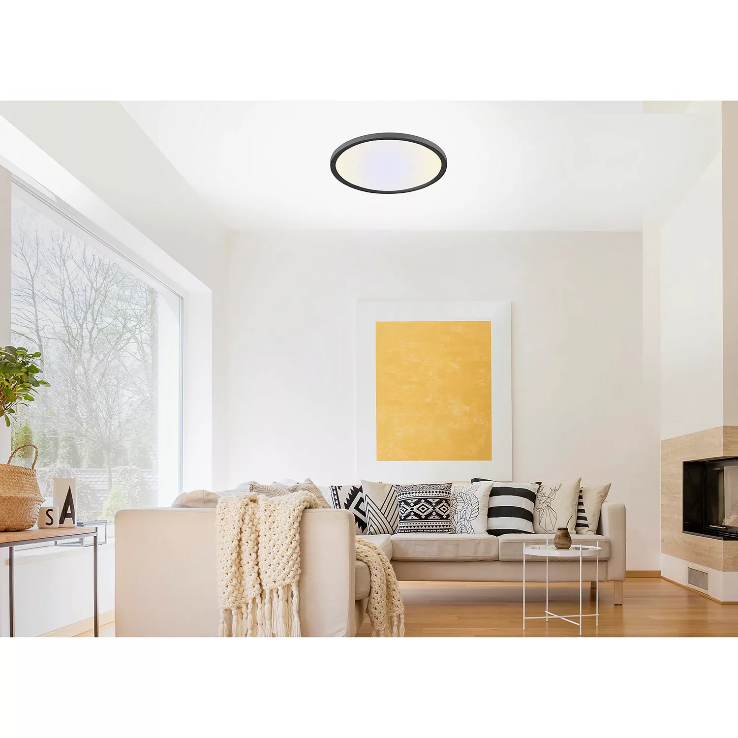 LED Deckenleuchte Flat in Schwarz und Weiß 20W 2500lm rund günstig online kaufen