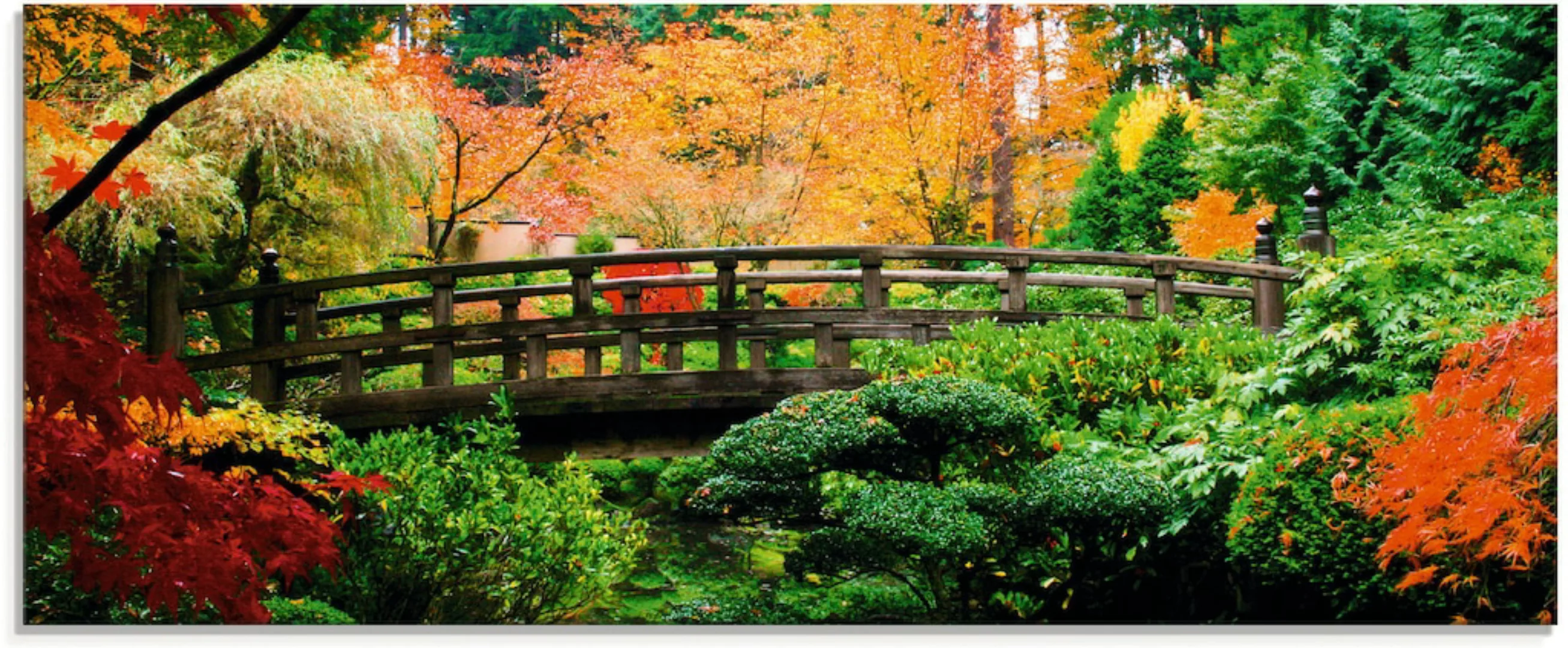 Artland Glasbild "Eine Brücke im japanischen Garten", Brücken, (1 St.) günstig online kaufen