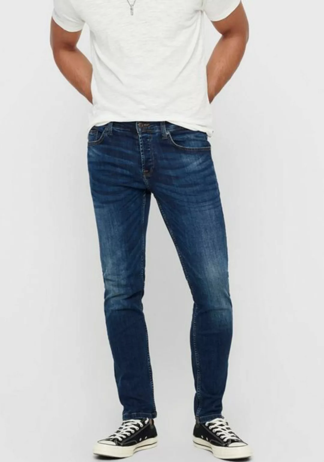 Only & Sons Herren Jeans ONSWEFT 5076 PK - Straight Fit - Blau - Medium Blu günstig online kaufen