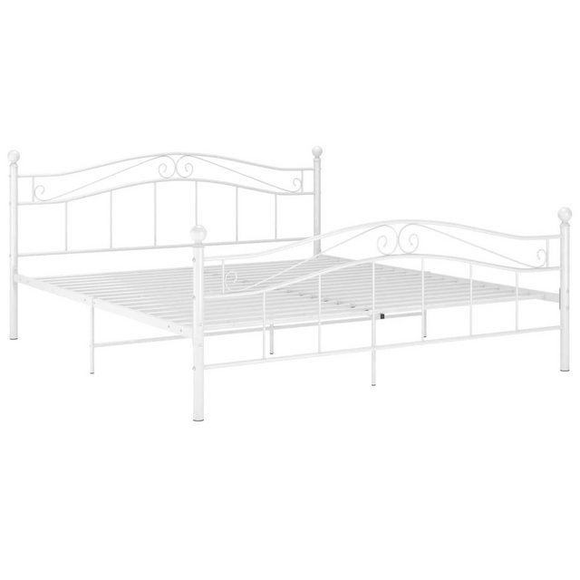 furnicato Bettgestell Bett Weiß Metall 160x200 cm (1-tlg) günstig online kaufen