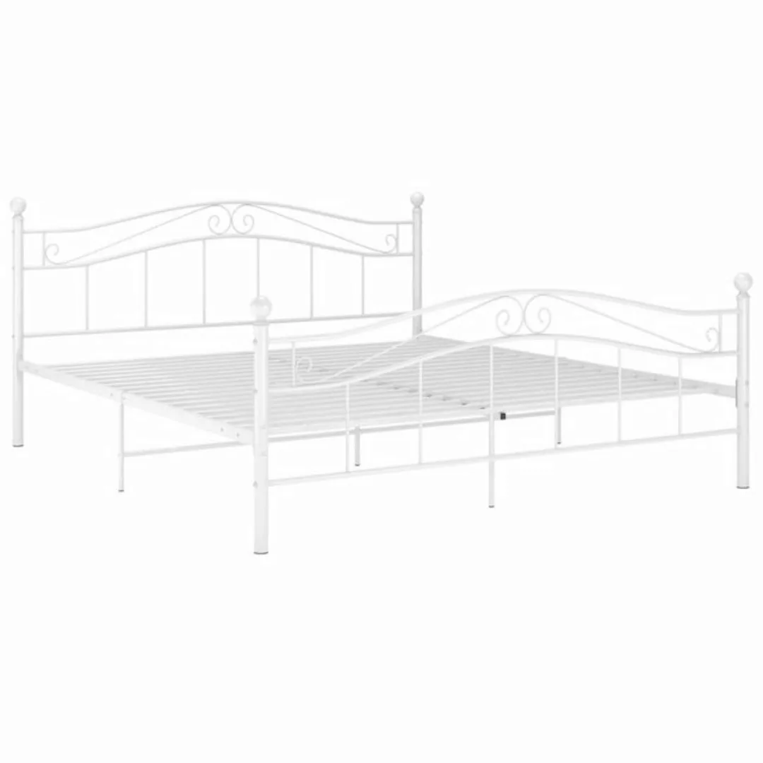 furnicato Bettgestell Bett Weiß Metall 180x200 cm (1-tlg) günstig online kaufen