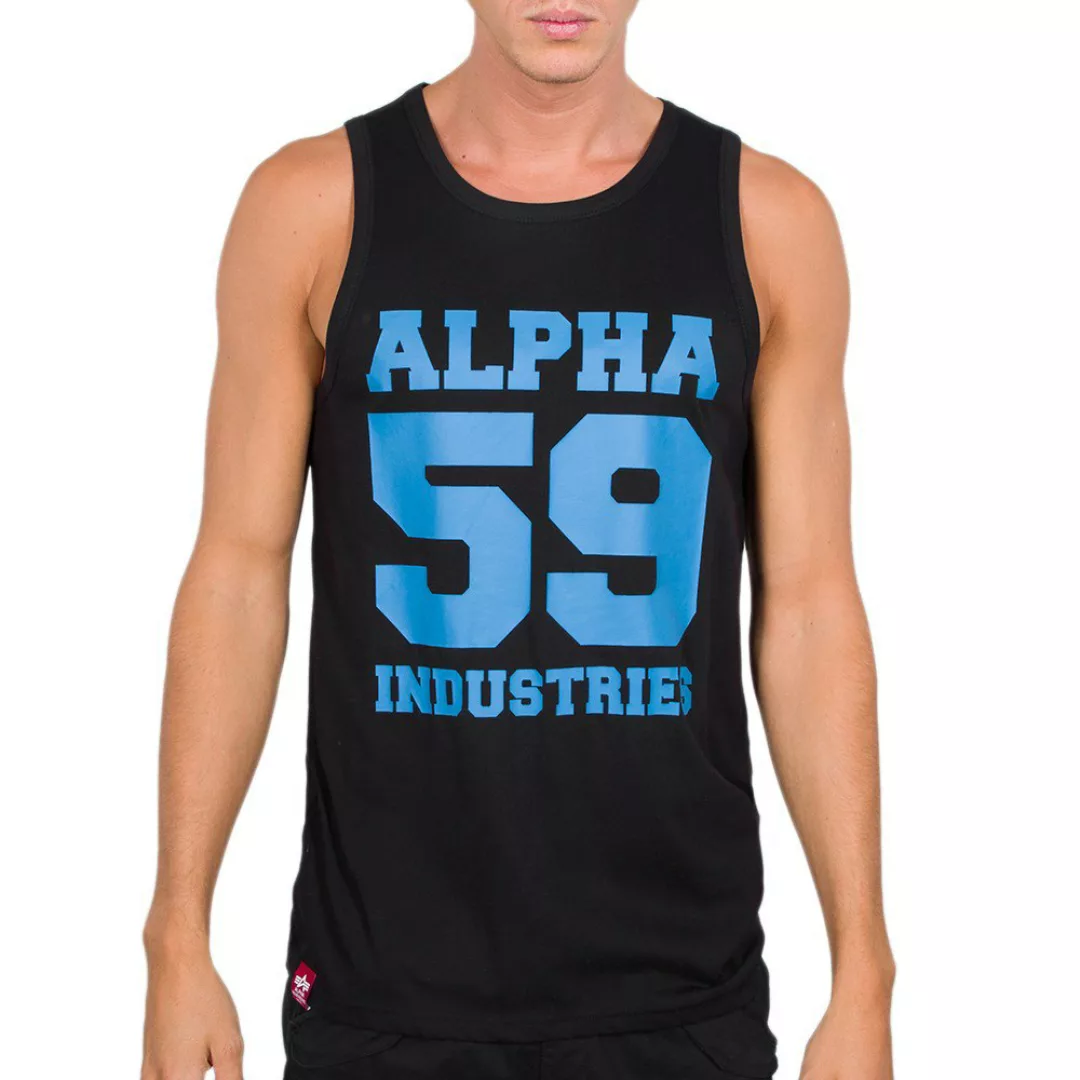 Alpha Industries 59 Neon Print Ärmelloses T-shirt 3XL Black / Neon Blue günstig online kaufen