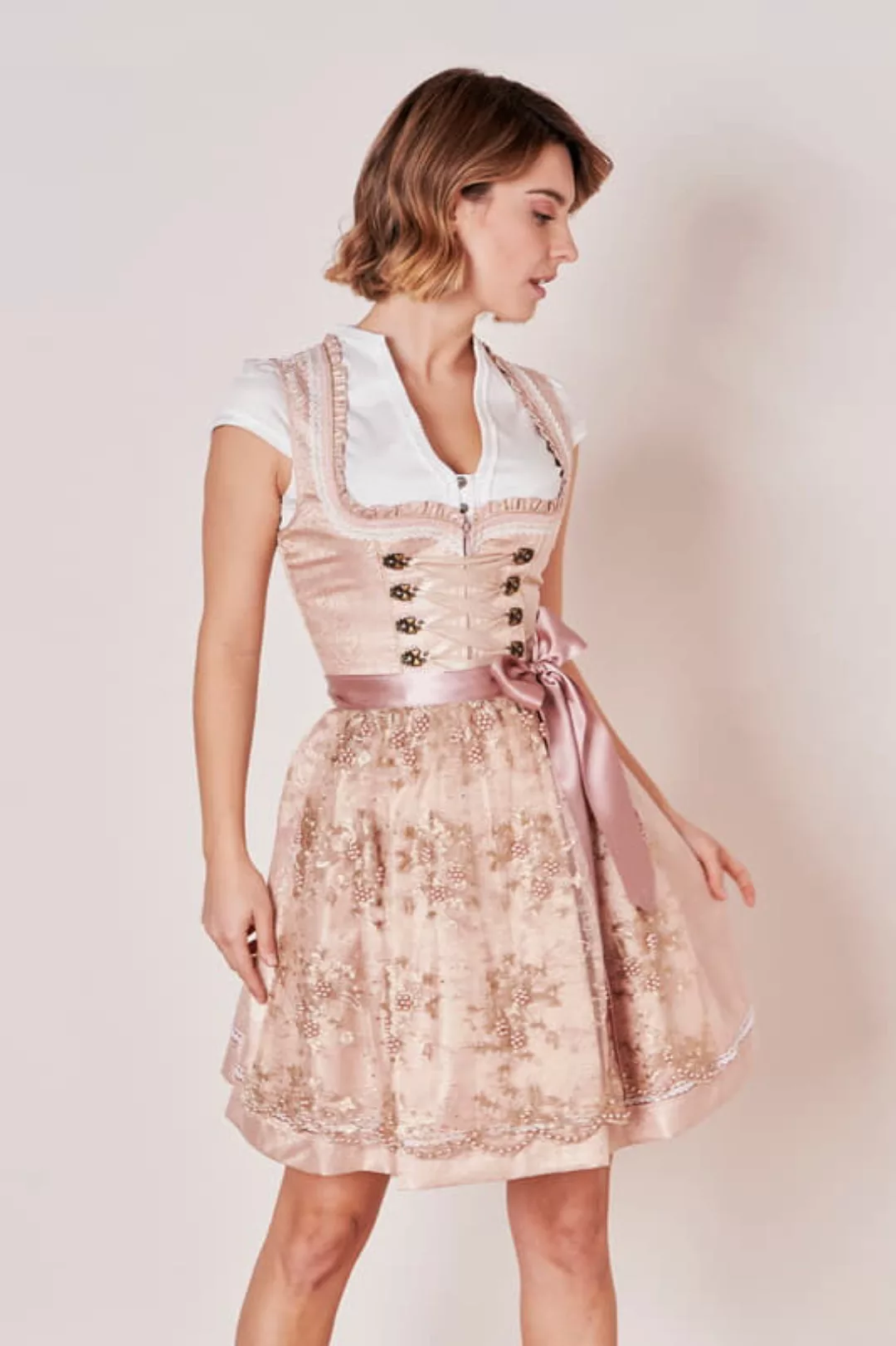 Krüger Madl Dirndl Krüger Dirndl 'Kailia' Spitzenschürze 417565, Ros günstig online kaufen