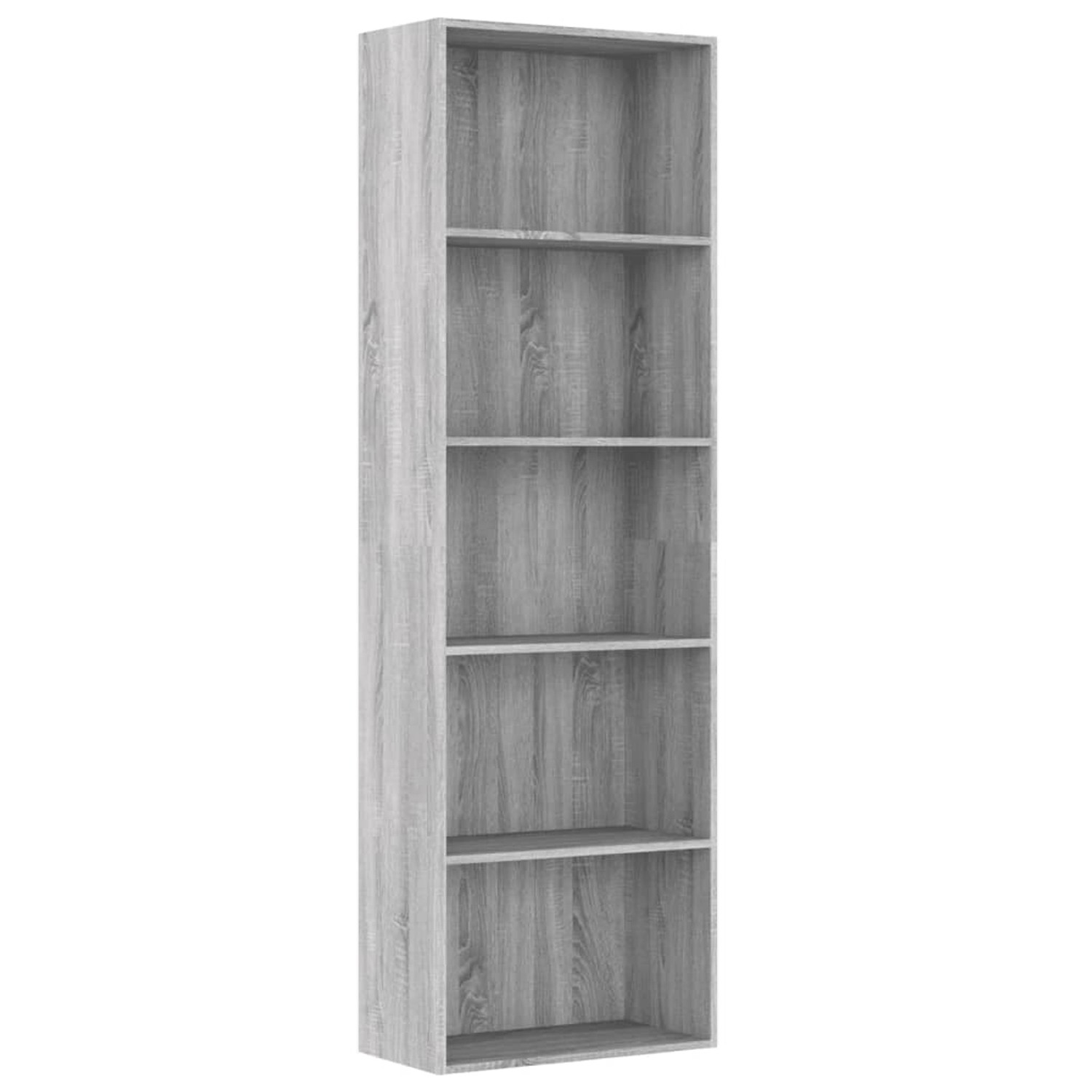 vidaXL Bücherregal 5 Fächer Grau Sonoma 60x30x189 cm Holzwerkstoff günstig online kaufen