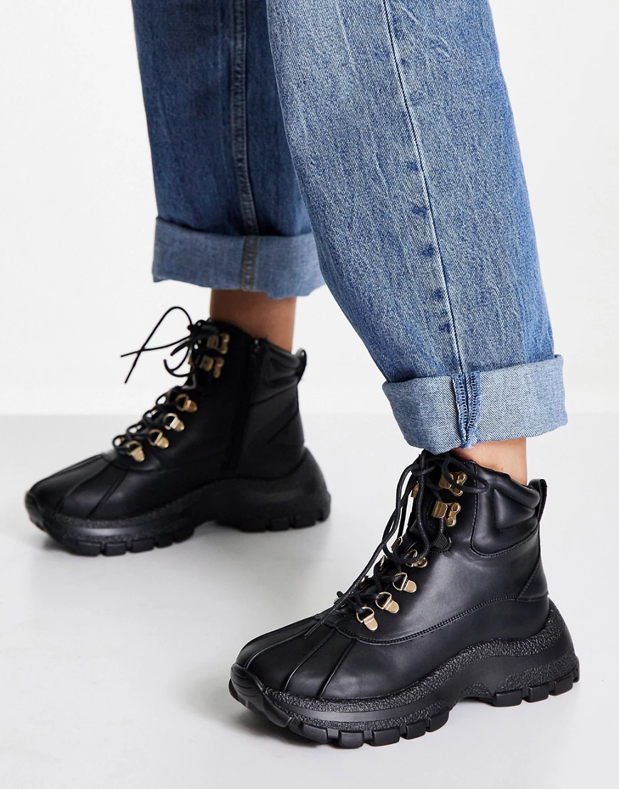 ASOS DESIGN – Adjective – Sportliche Hiker-Boots in Schwarz günstig online kaufen