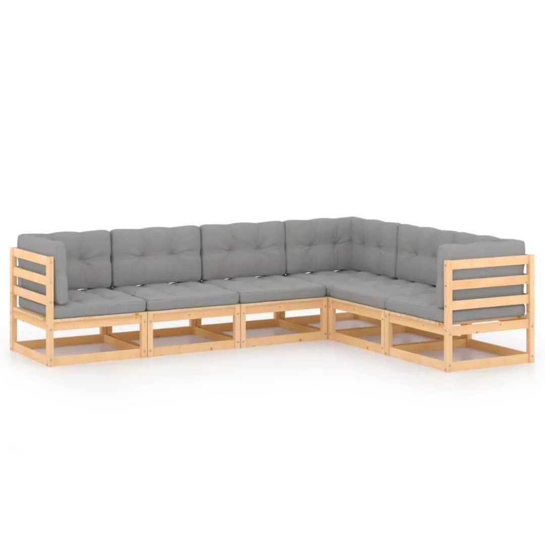 6-tlg. Garten-lounge-set Mit Kissen Kiefer Massivholz günstig online kaufen