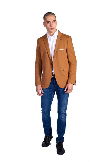 Denim Distriqt Jerseysakko Sportliches Herren Slim Fit Jersey Sakko Camel 5 günstig online kaufen