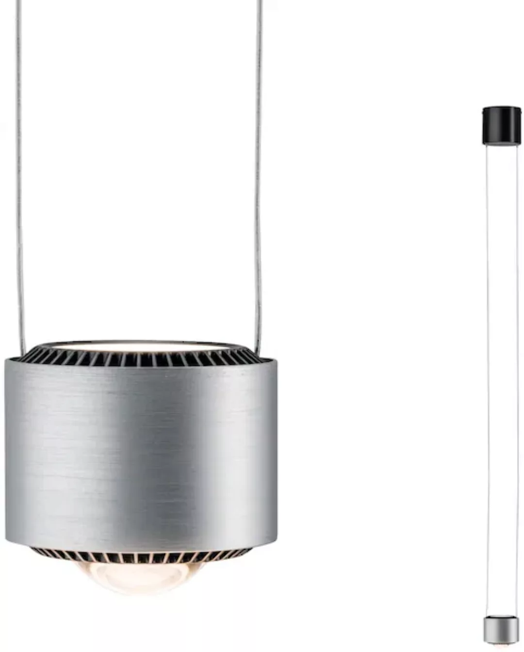 LED Pendelleuchte Aldan in Aluminium-gebürstet und Schwarz 8,3W 820lm günstig online kaufen