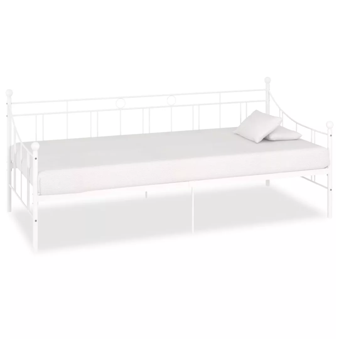 Tagesbett-rahmen Weiß Metall 90x200 Cm günstig online kaufen