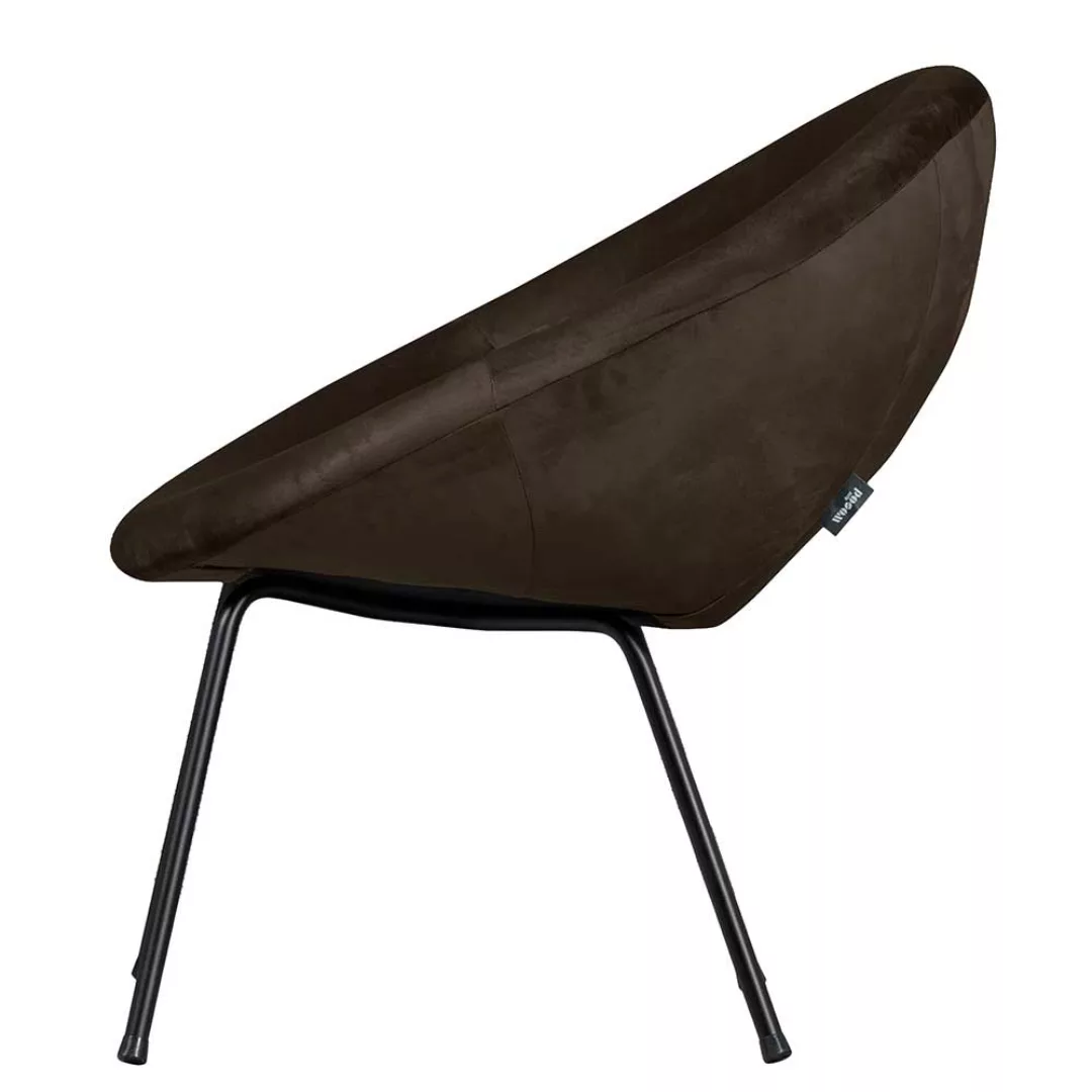Wohnzimmer Sessel Retro in Anthrazit und Schwarz 75 cm breit günstig online kaufen