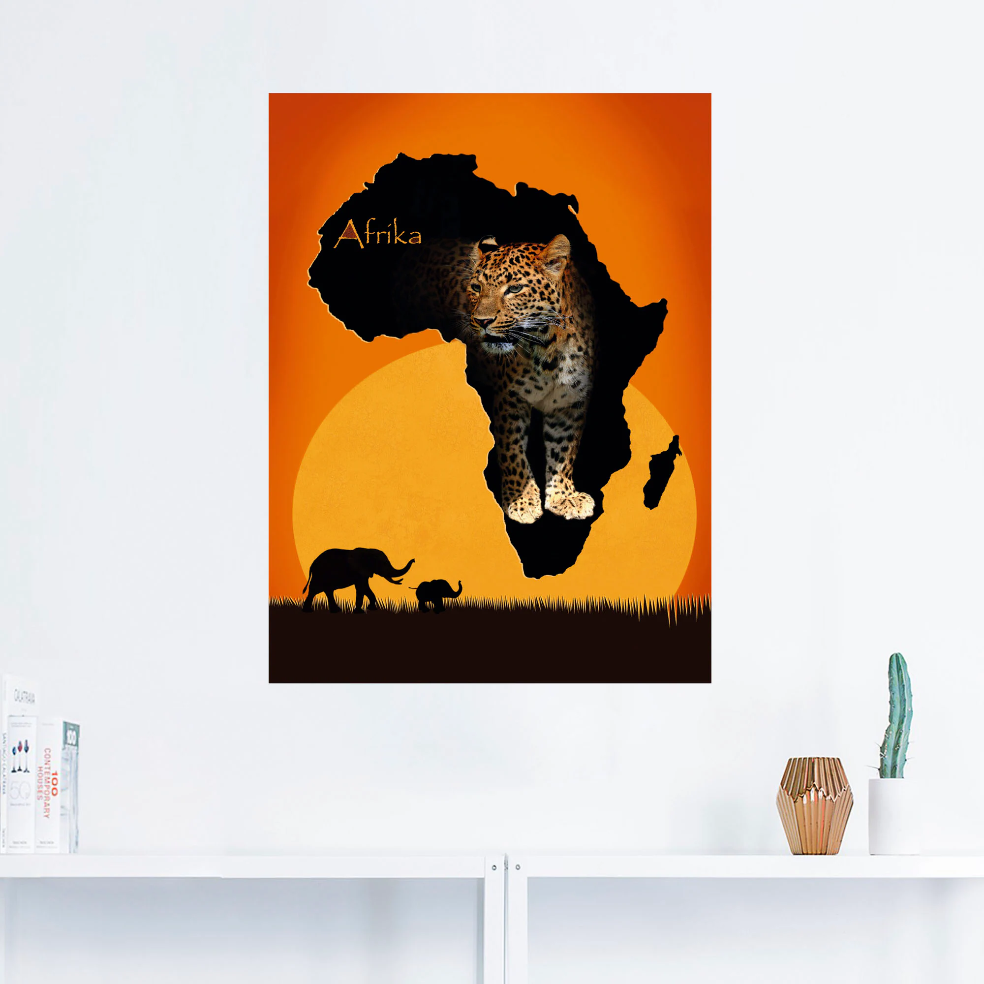 Artland Wandbild »Afrika der schwarze Kontinent«, Wildtiere, (1 St.), als L günstig online kaufen