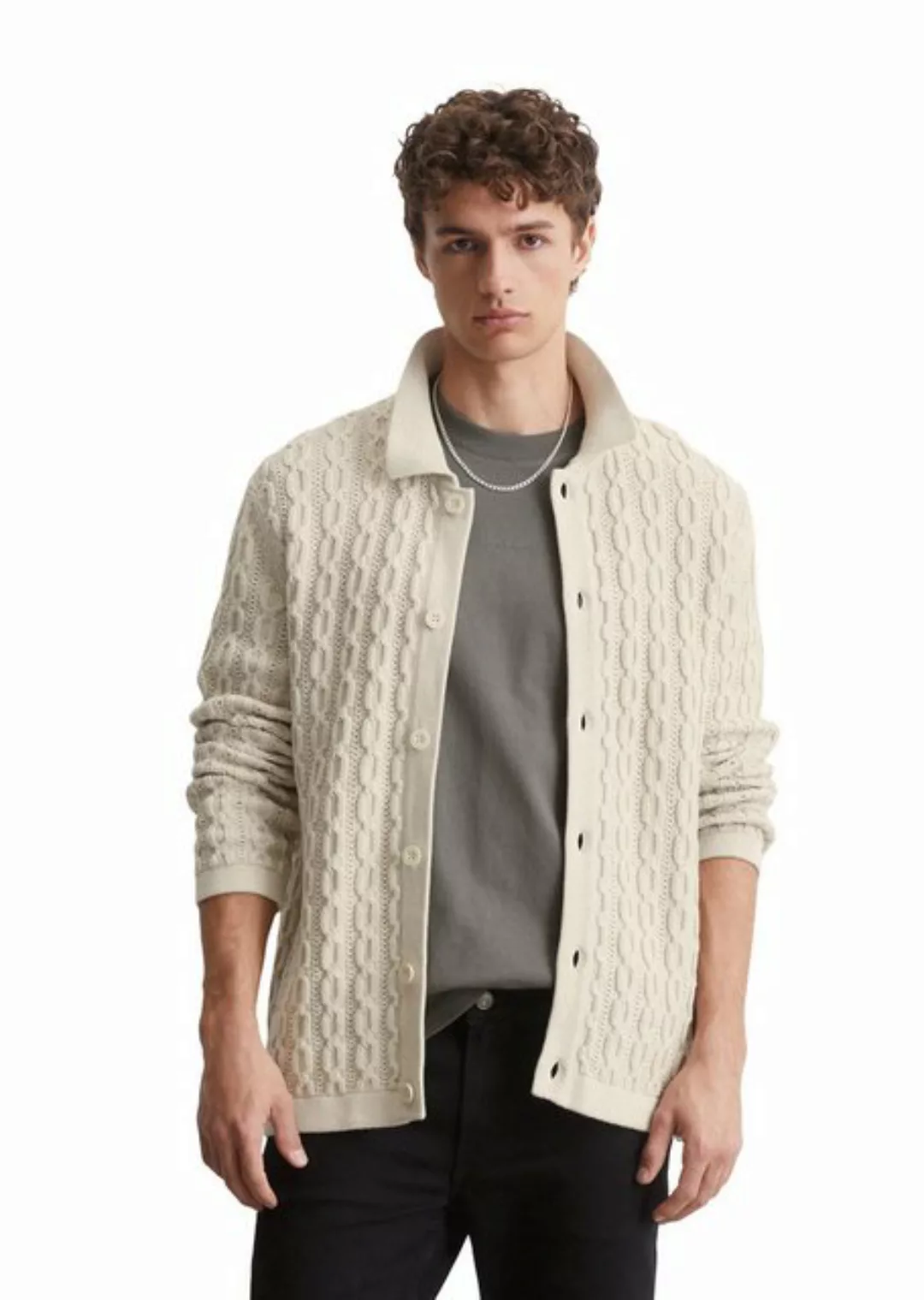 Marc O'Polo DENIM Cardigan mit Zopfmuster günstig online kaufen