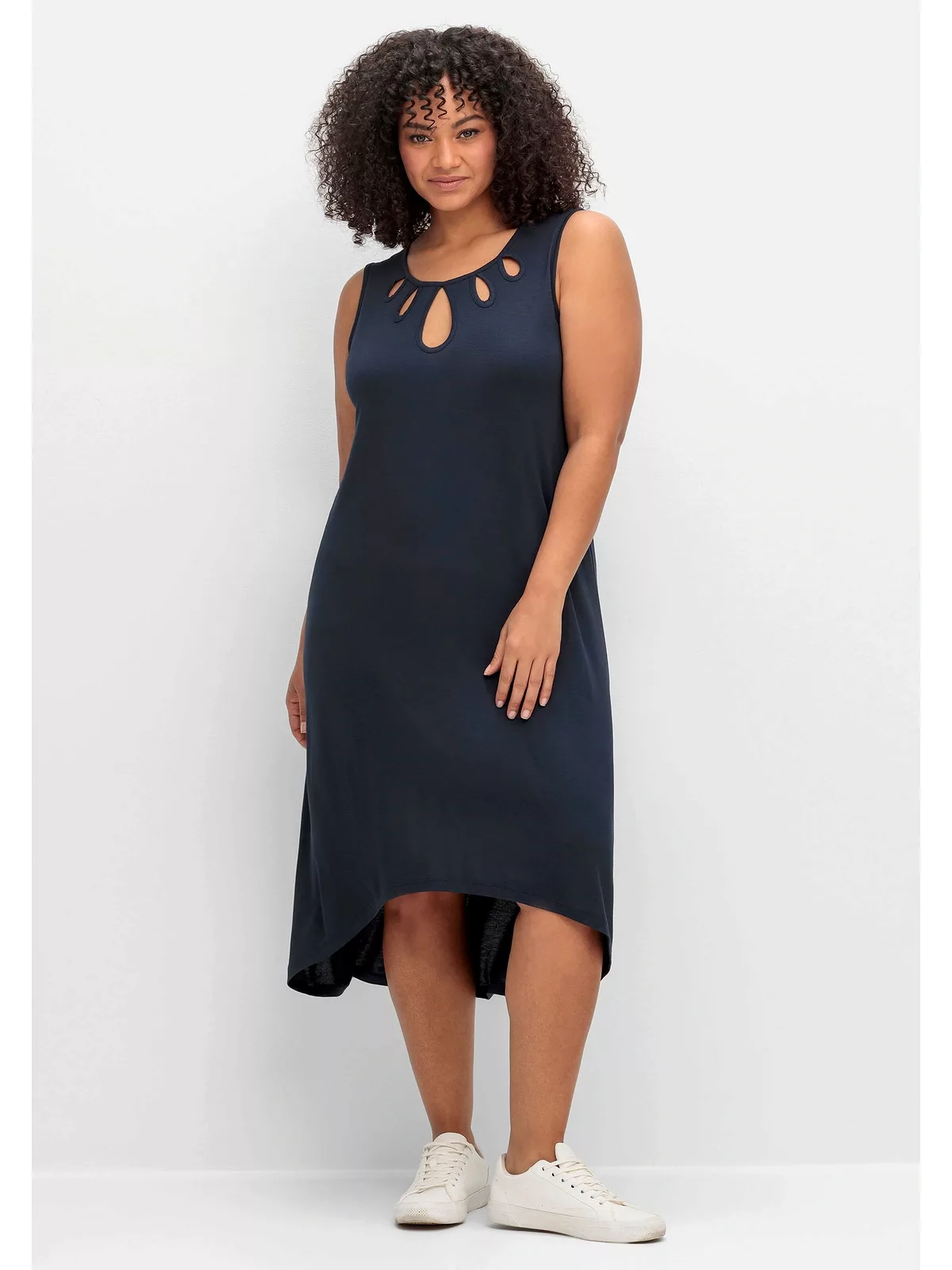 Sheego Jerseykleid Große Größen mit Cut-outs am Ausschnitt günstig online kaufen