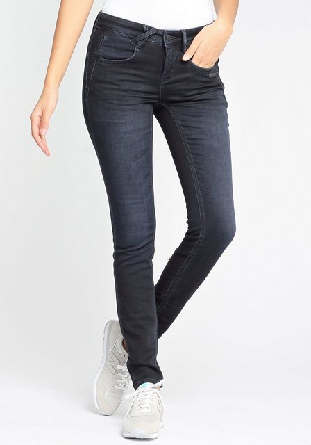 GANG Skinny-fit-Jeans 94NELE mit gekreuzten Gürtelschlaufen vorne am Bund günstig online kaufen