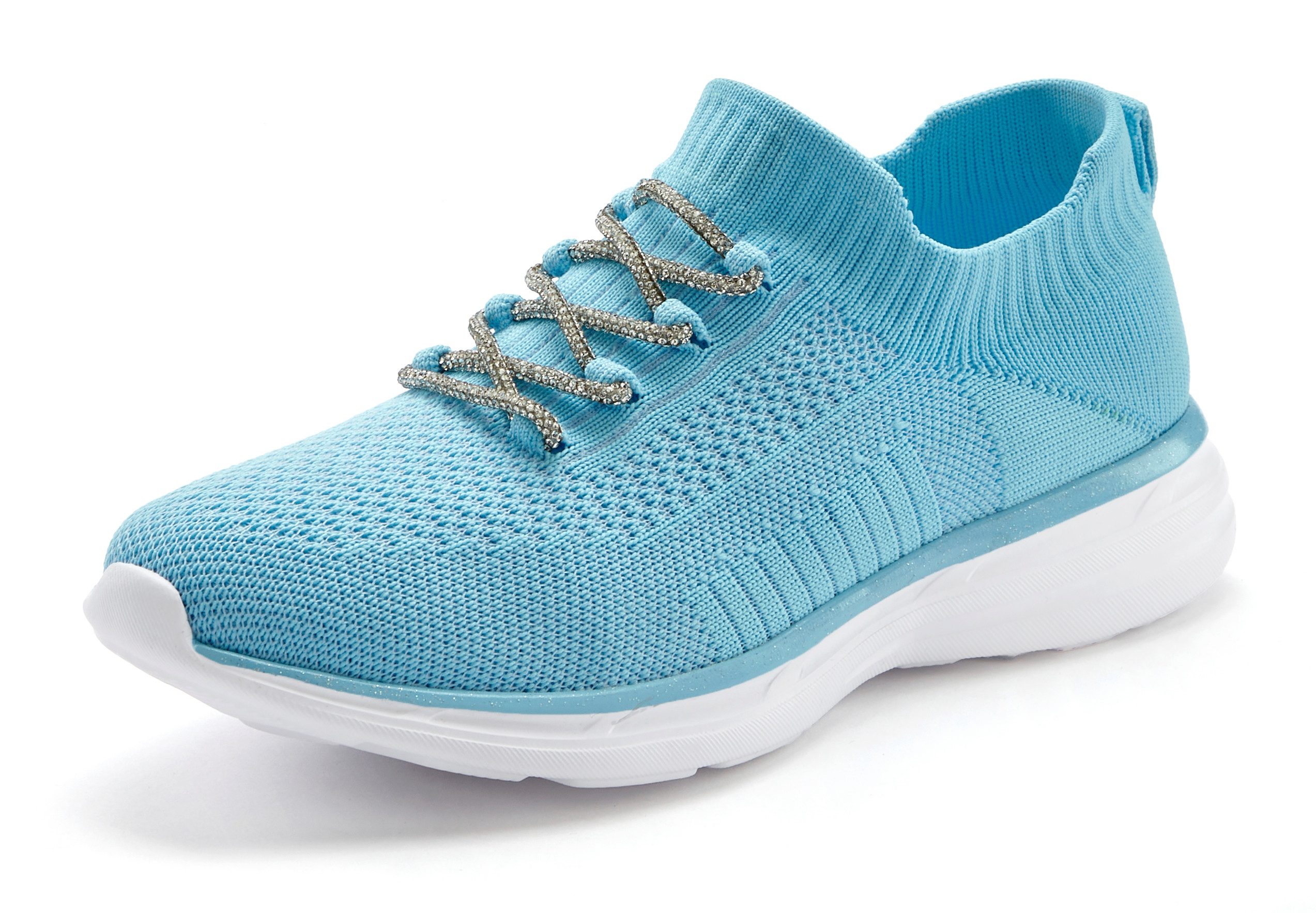 LASCANA Sneaker, mit modischer Glitzerschnürung VEGAN günstig online kaufen