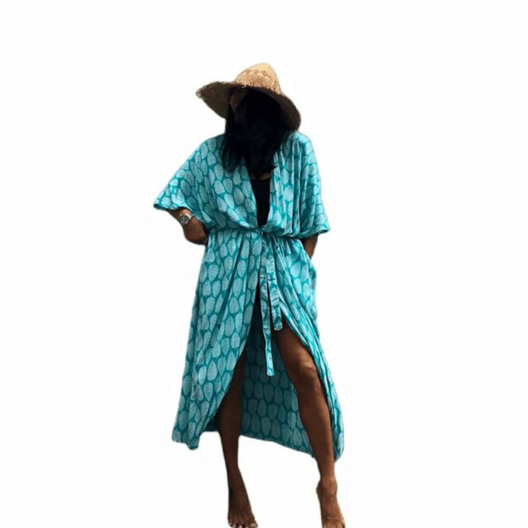 AUKUU Strandkleid Bedrucktes Strandshirt mit offener Strickjackenform, idea günstig online kaufen