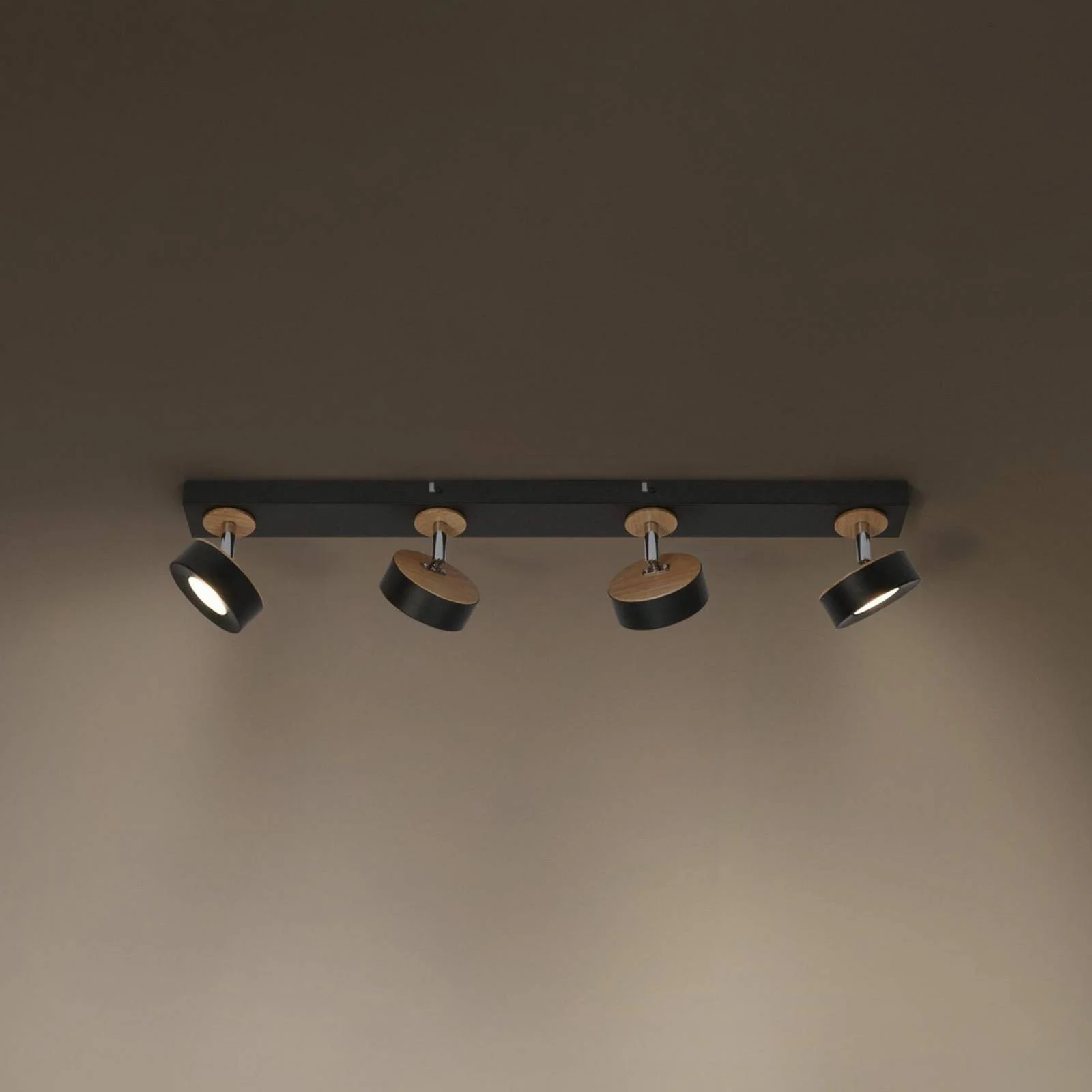 OSRAM LED-Deckenstrahler PLUTO, schwarz, 4 Spots, 3.000 K günstig online kaufen