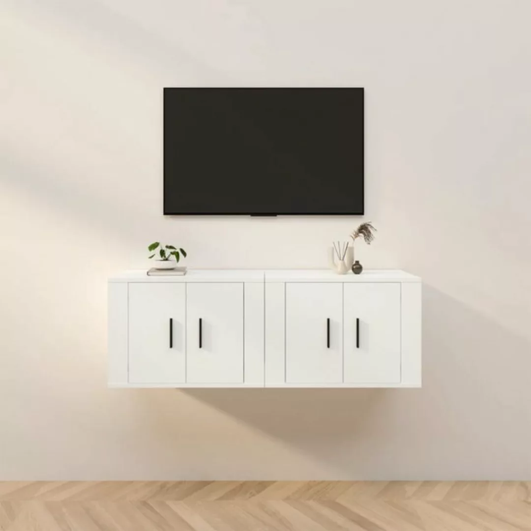 vidaXL TV-Schrank TV-Wandschränke 2 Stk Weiß 57x34,5x40 cm TV-Lowboard Fern günstig online kaufen