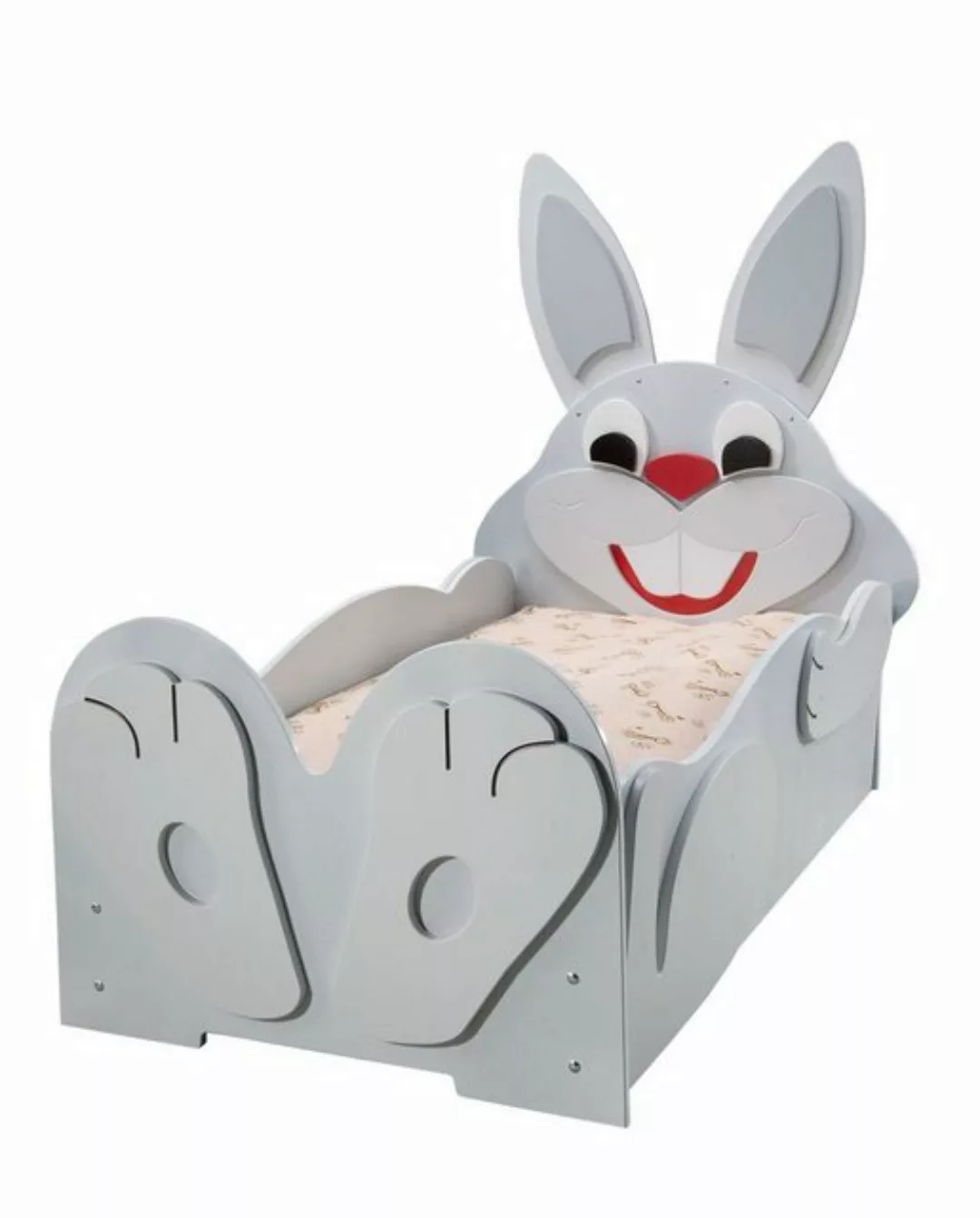 Faizee Möbel Kinderbett [Rabbit Small/Big] Kinderzimmerbett in Grau 65x100x günstig online kaufen