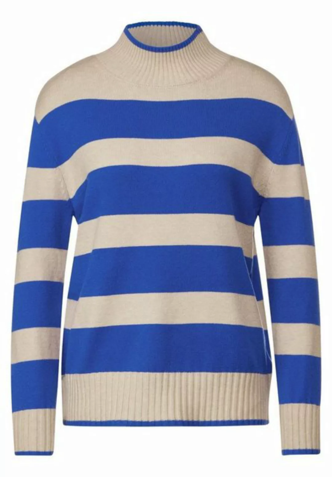 STREET ONE Sweatshirt LTD QR striped sweater, fresh intense gentle blue günstig online kaufen