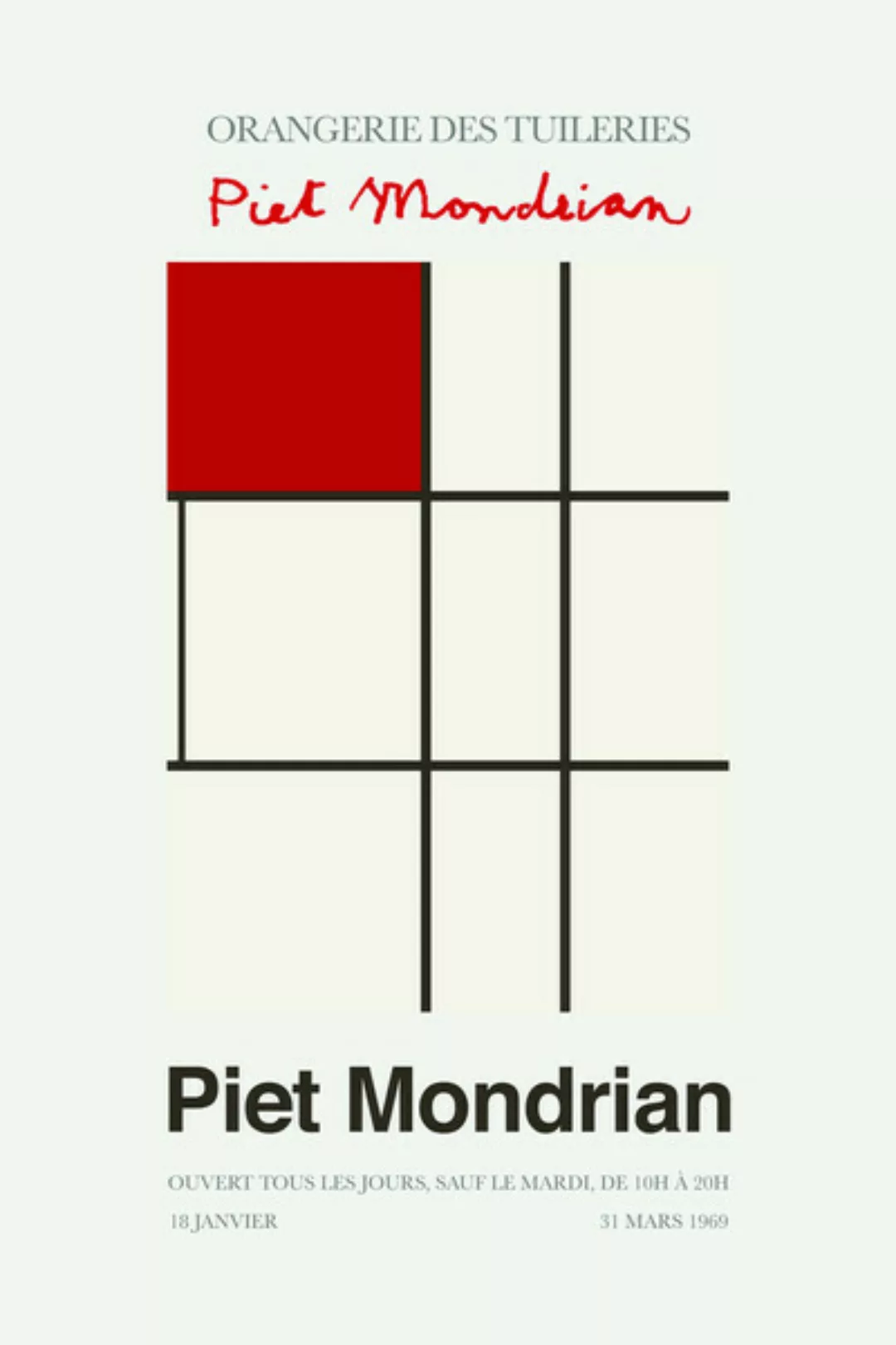 Poster / Leinwandbild - Piet Mondrian – Orangerie Des Tuileries günstig online kaufen