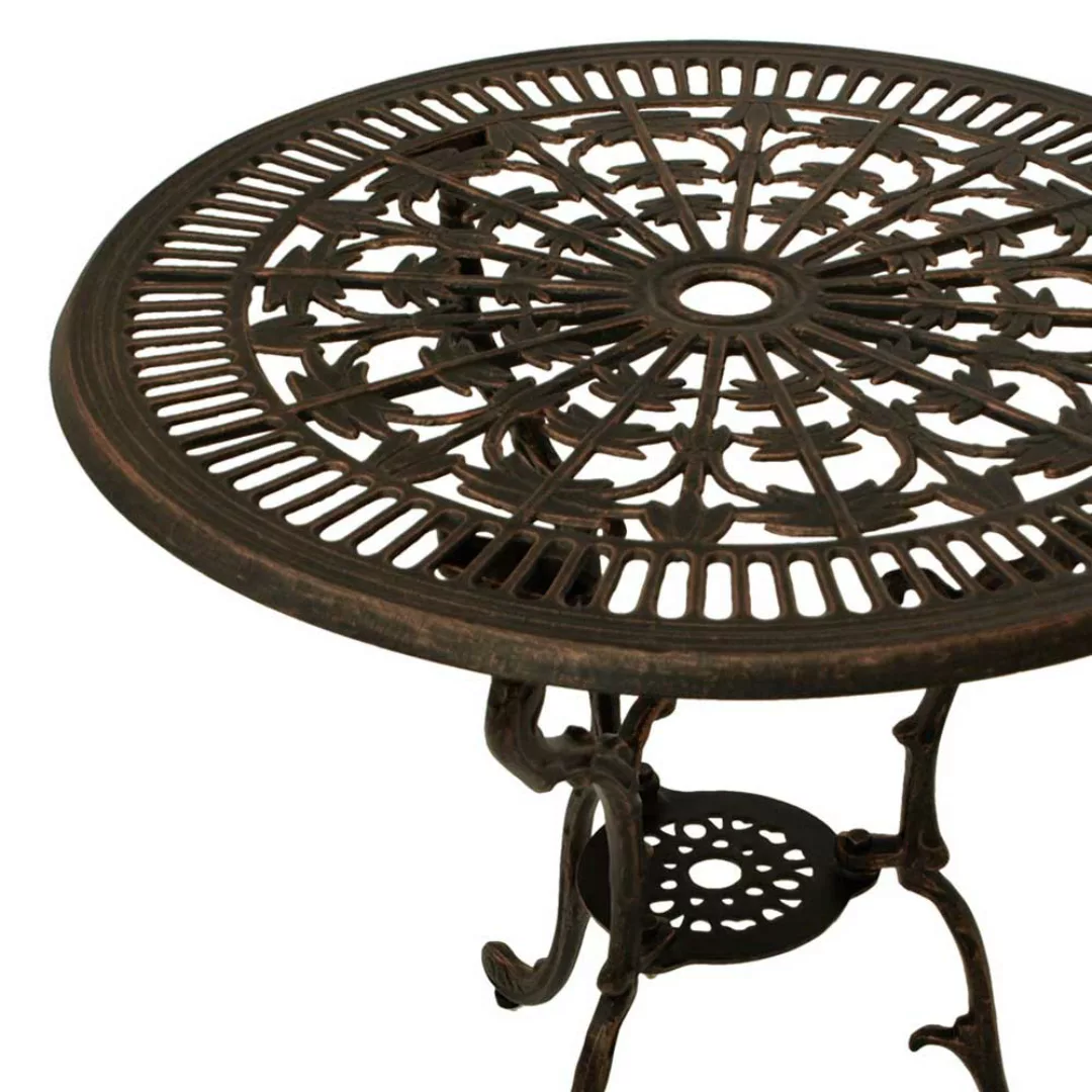 Runder Gartentisch in Bronzefarben Aluminium günstig online kaufen