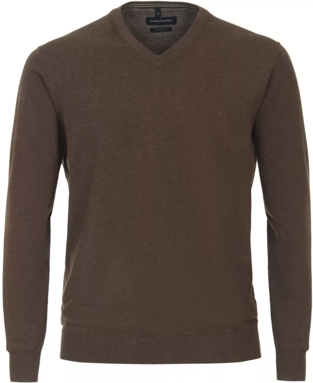 Casa Moda Pullover V-Ausschnitt Braun - Größe XL günstig online kaufen