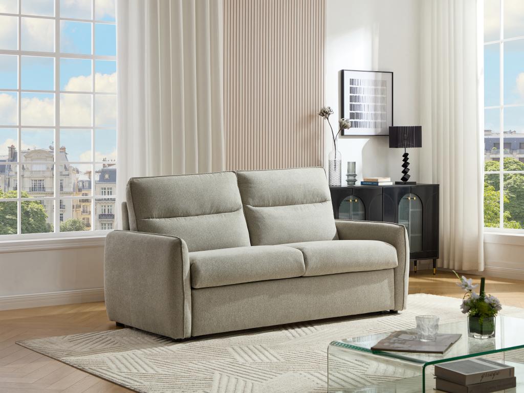 3‑Sitzer Schlafsofa - Express-Schlaffunktion - Stoff - Grau - ORELIS günstig online kaufen