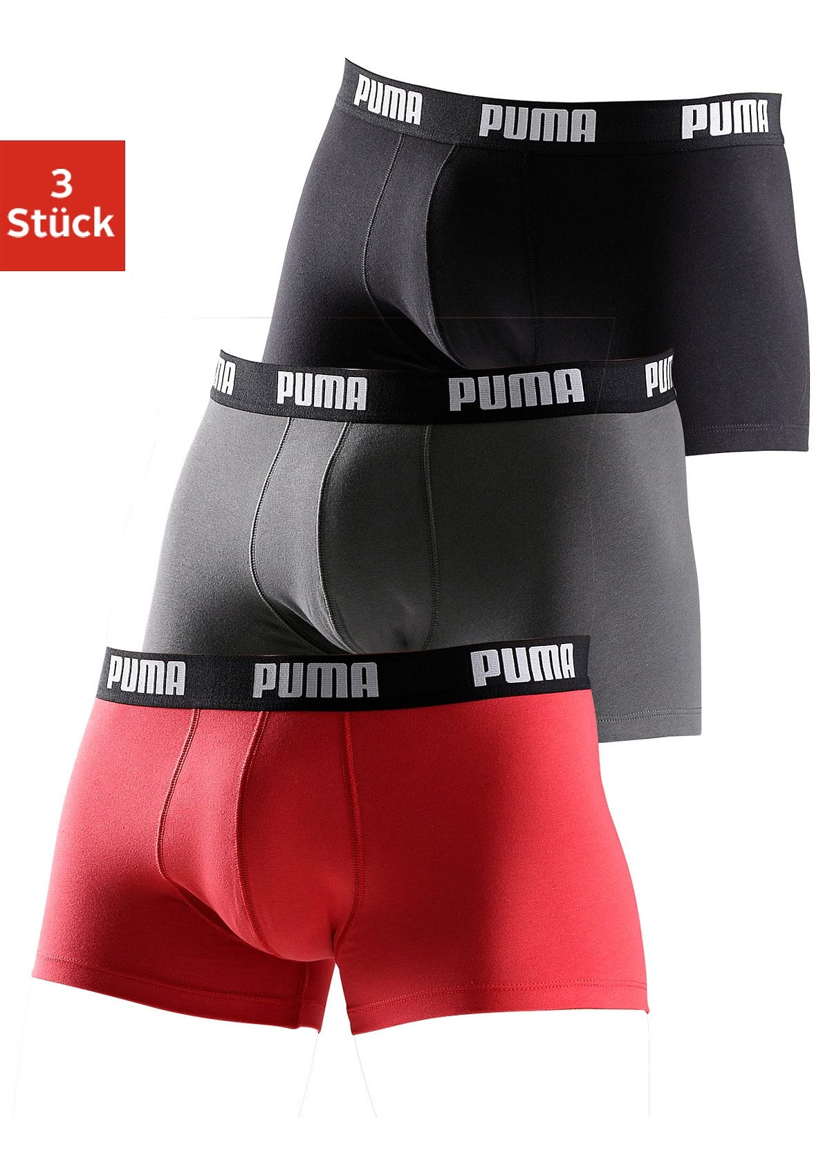 PUMA Hipster, (Packung, 3er-Pack), mit Logoschriftzug auf breitem Bund günstig online kaufen