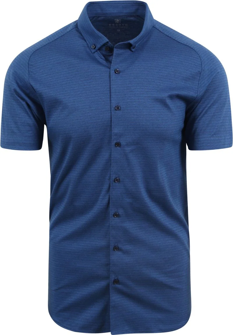 Desoto Kurzarmhemd Stripe Blau - Größe S günstig online kaufen