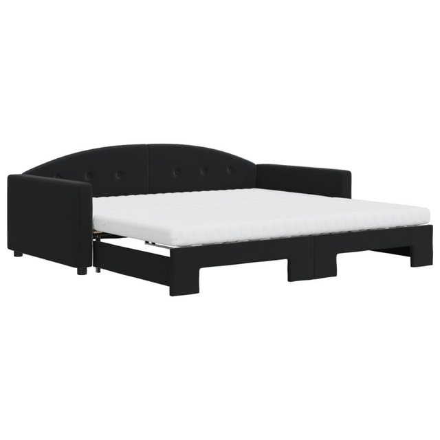 vidaXL Gästebett Gästebett Tagesbett Ausziehbar mit Matratzen Schwarz 100x2 günstig online kaufen