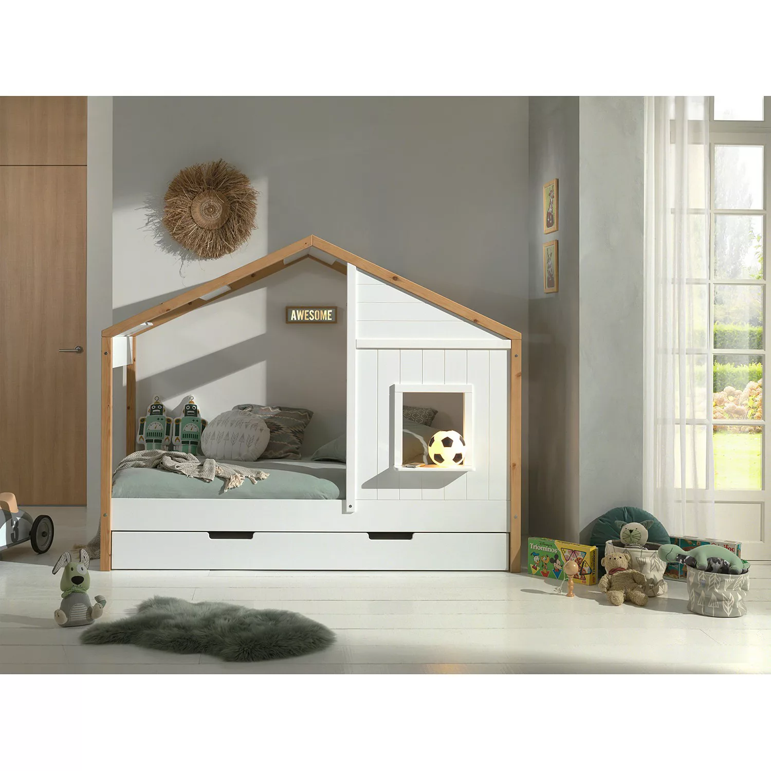 Vipack Kinderbett Babs (Made in Europe), Hausbett mit Lattenrost, wahlweise günstig online kaufen