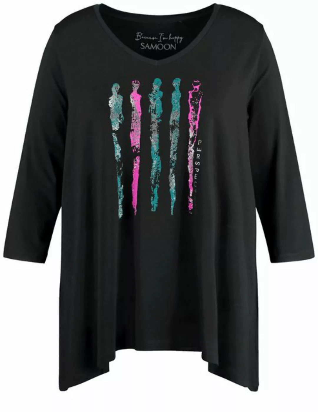 Samoon Shirtbluse Ausgestelltes 3/4 Arm Shirt mit Frontprint günstig online kaufen