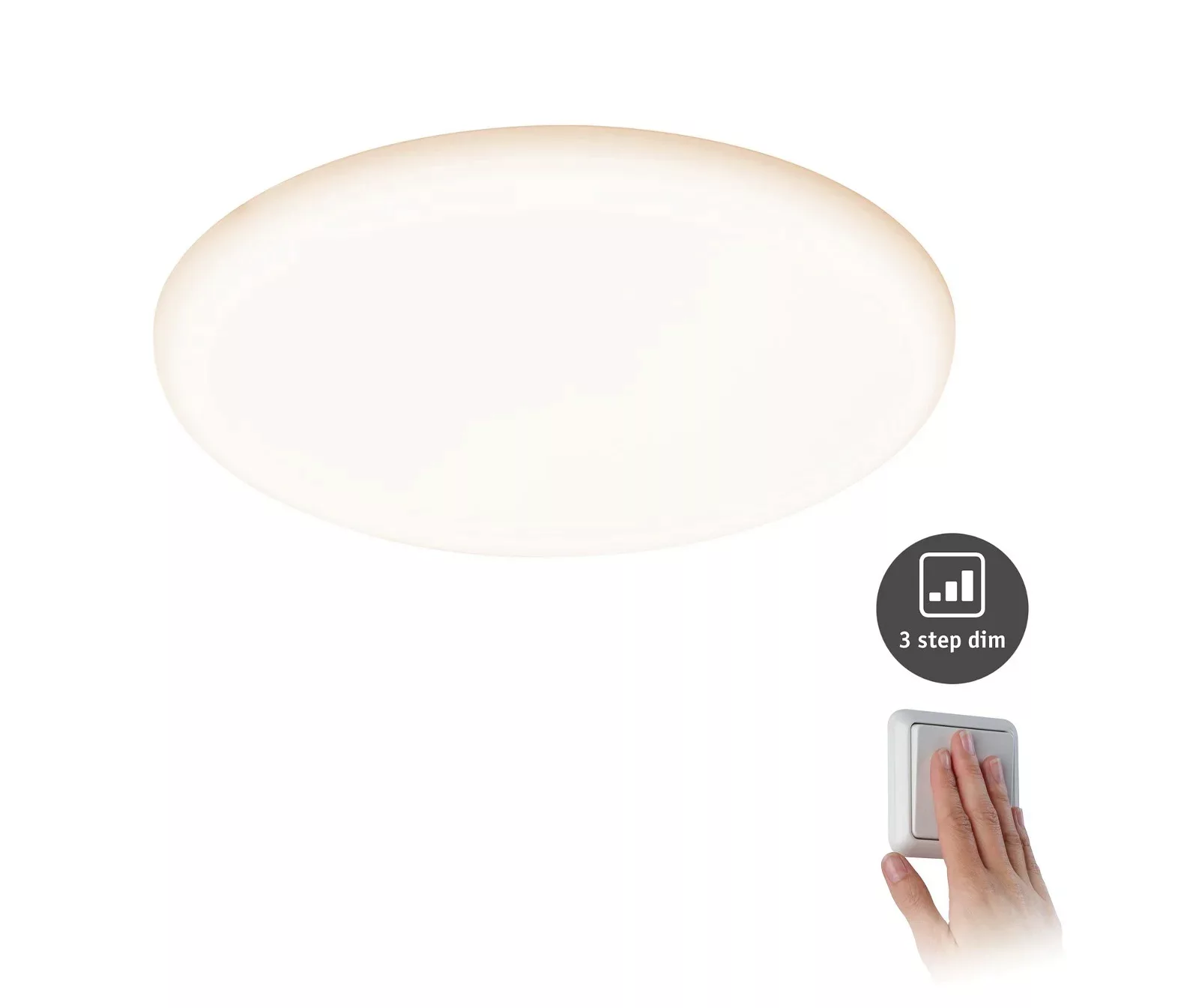 LED Deckenleuchte Veluna Varifit in Transparent-satiniert 21W 1650lm IP44 3 günstig online kaufen