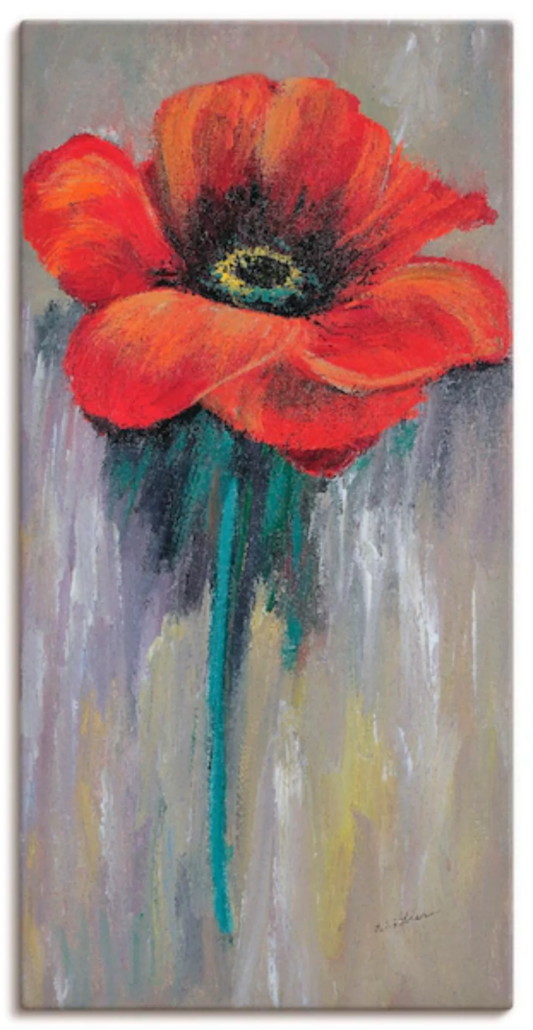Artland Leinwandbild "Roter Mohn II", Blumen, (1 St.), auf Keilrahmen gespa günstig online kaufen