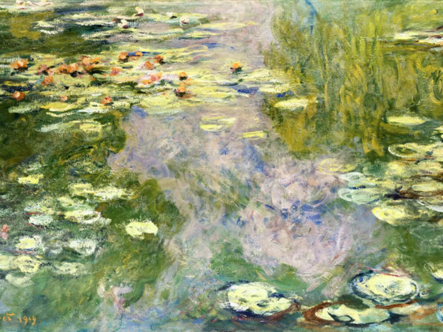 Poster / Leinwandbild - Claude Monet: Seerosen günstig online kaufen