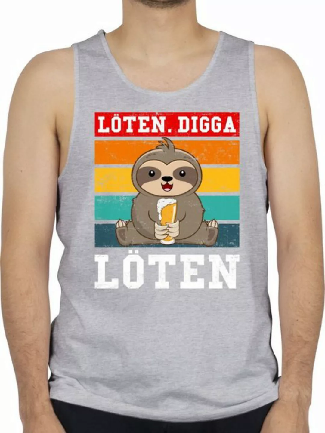 Shirtracer Tanktop Löten Digga Löten Vintage weiß bunt Party & Alkohol Herr günstig online kaufen