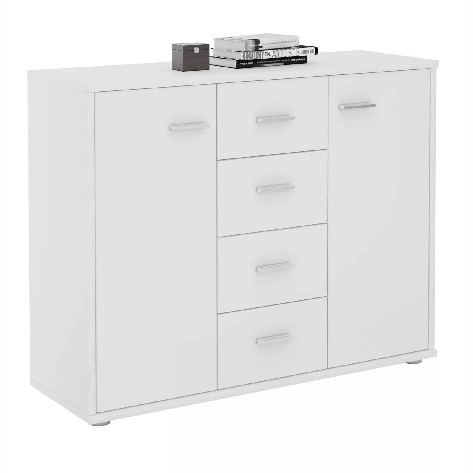Sideboard JAMIE 2 Türen, 4 Schubladen in weiß günstig online kaufen