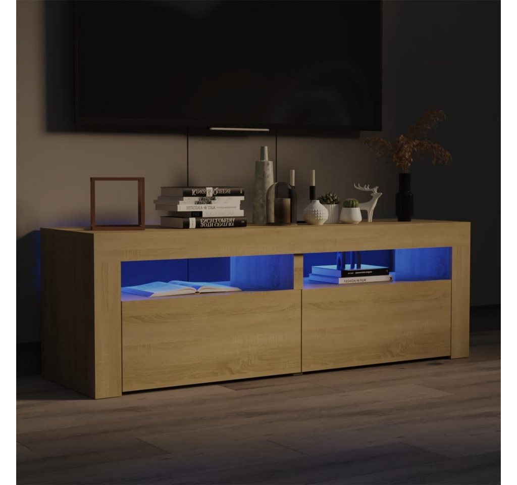 vidaXL TV-Schrank TV-Schrank mit LED Leuchten Sonoma Eiche 120x35x40 cm Low günstig online kaufen