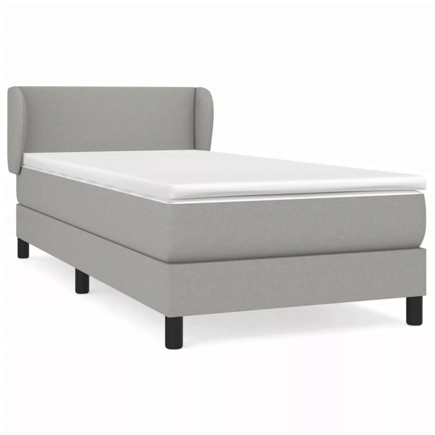 Vidaxl Boxspringbett Mit Matratze Hellgrau 100x200 Cm Stoff günstig online kaufen