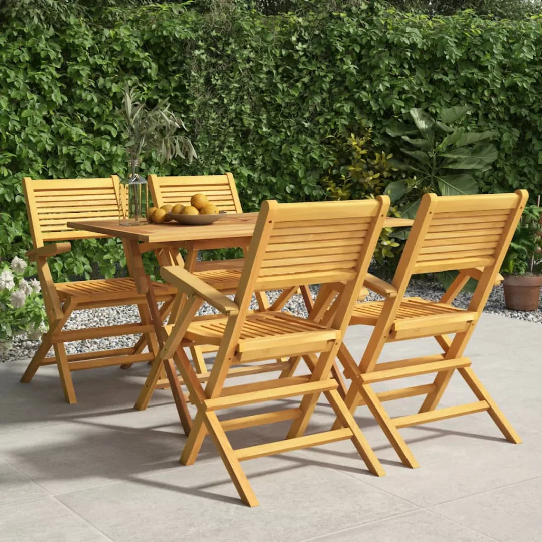 Vidaxl 5-tlg. Garten-essgruppe Massivholz Teak günstig online kaufen