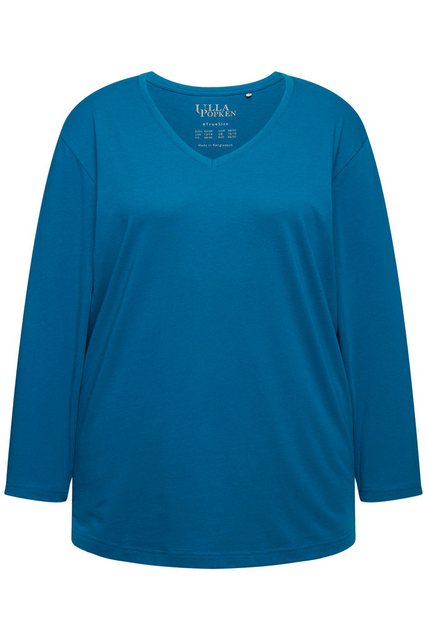 Ulla Popken Rundhalsshirt Shirt V-Ausschnitt Relaxed Langarm günstig online kaufen