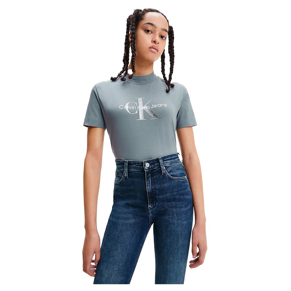 Calvin Klein Jeans Gunmetal Monogram Kurzärmeliges T-shirt M Fossil Grey günstig online kaufen