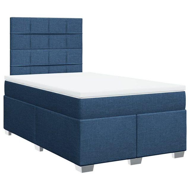 vidaXL Bett Boxspringbett mit Matratze Blau 120x190 cm Stoff günstig online kaufen