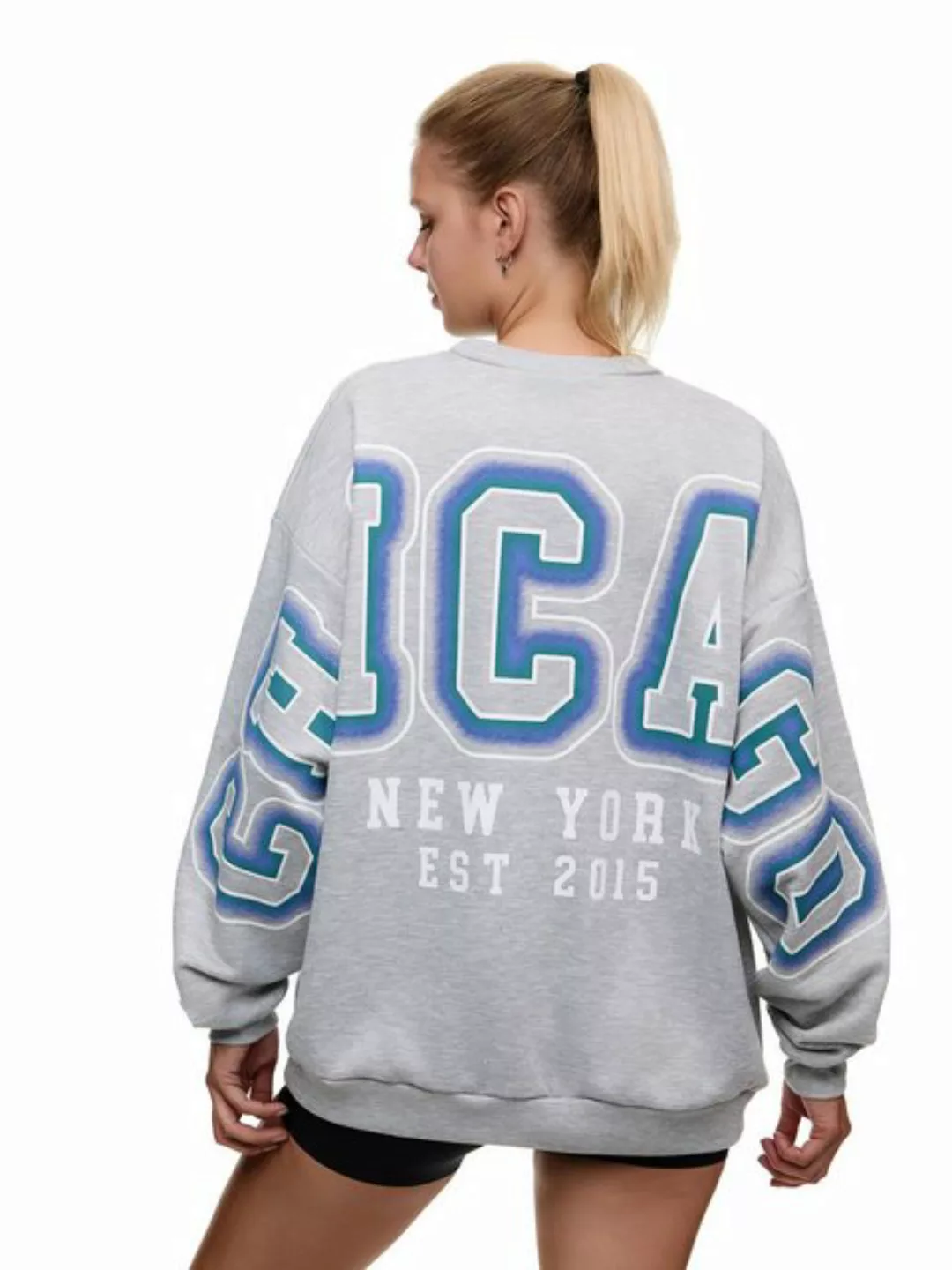 Worldclassca Sweatshirt Worldclassca Oversized Sweatshirt CHICAGO Print Lan günstig online kaufen