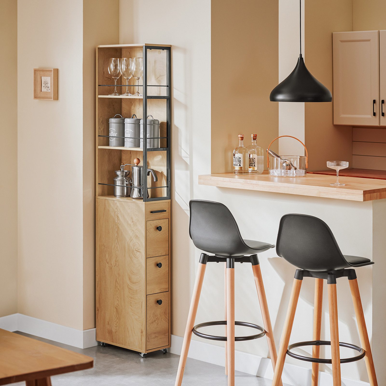SoBuy Hochschrank NSR13, Küchenwagen, Badrollwagen, Badezimmerregal günstig online kaufen