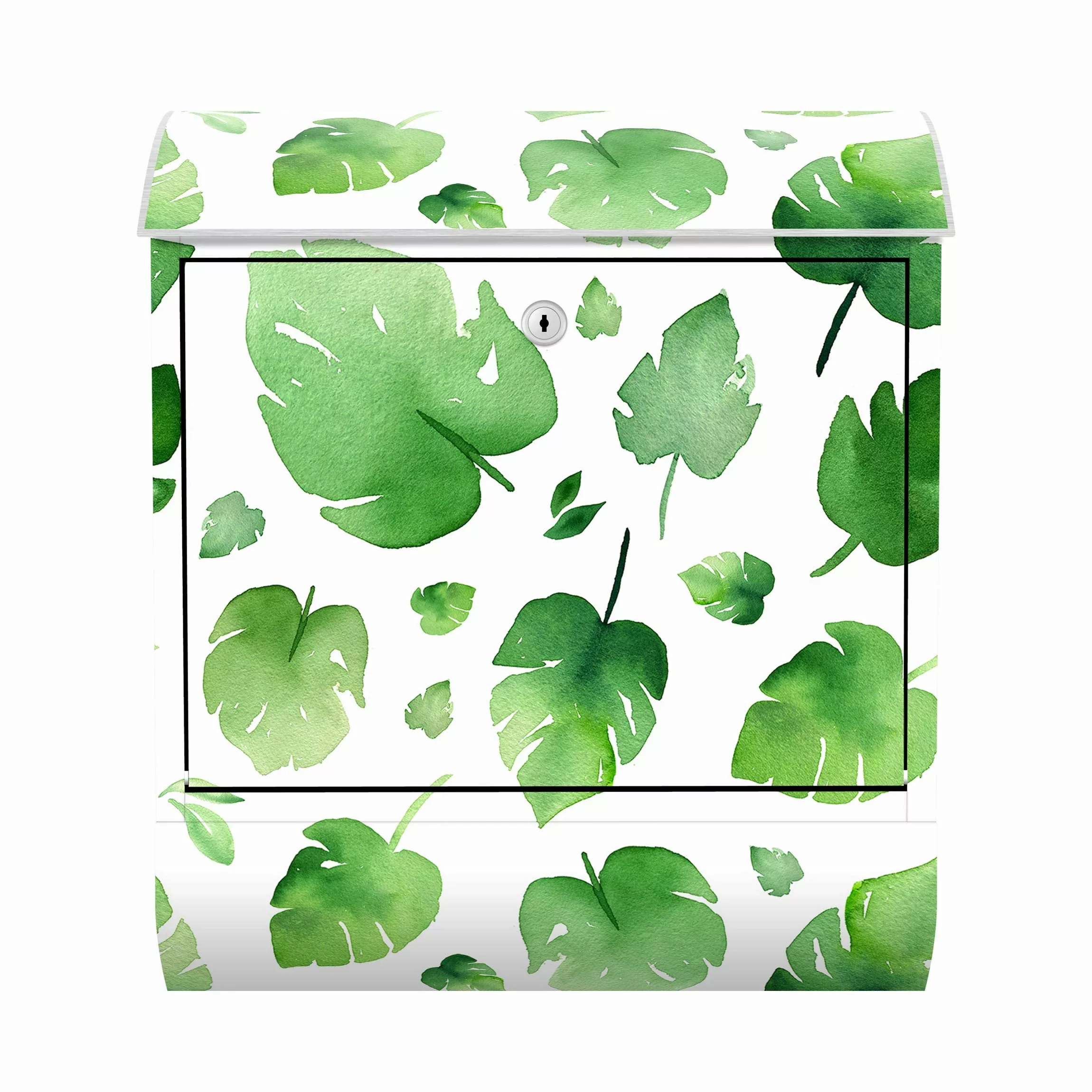 Briefkasten Tropische Grüne Aquarellblätter günstig online kaufen