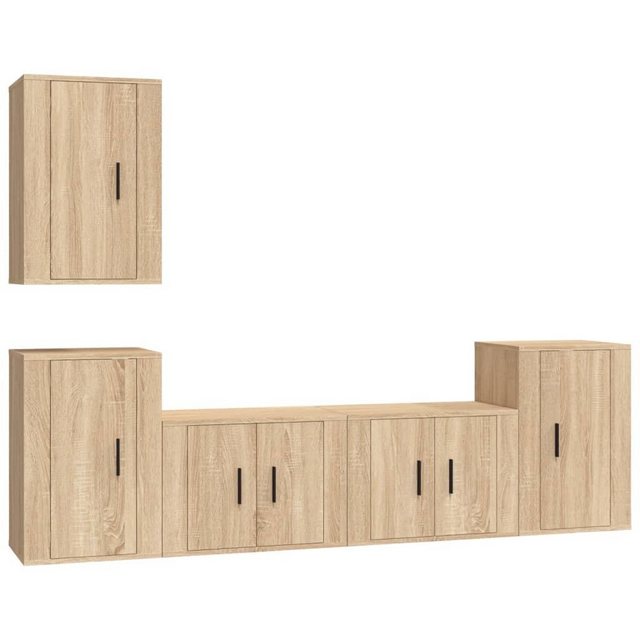 furnicato TV-Schrank 5-tlg. TV-Schrank-Set Sonoma-Eiche Holzwerkstoff günstig online kaufen